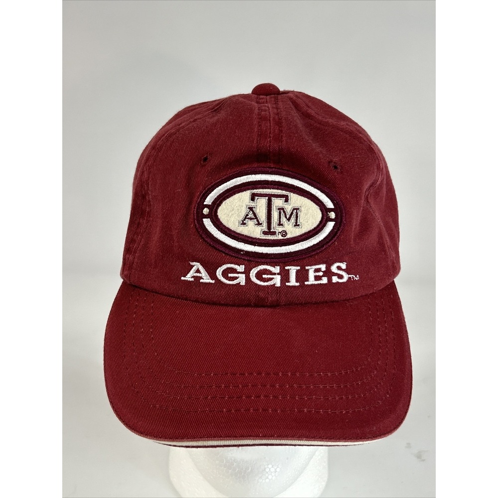 Vintage Texas A&M Aggies Hat Cap Strap Back Red Embroidered Youngan Football 90s